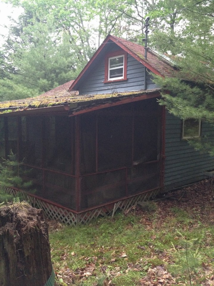 there was a cottage in the woods. it was exposed to the elements of time and nature while it waited.