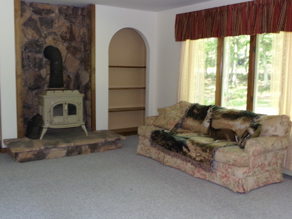cozy up with this wood burning stove for early fall or deep winter nights.