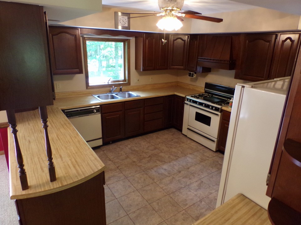 country kitchen is big enough for everyone!