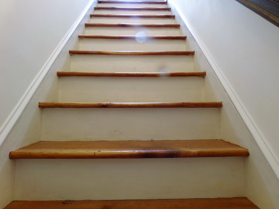 well worn staircase adds to the charm.