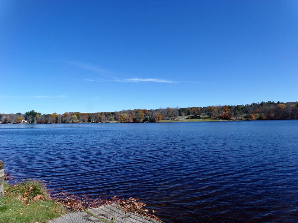 summer time lake front living on beautiful lake huntington. 100 acres of cool deep water for your swimming and boating pleasure.